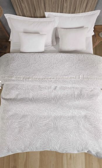 ZEBRA 210x240 DOUBLE BED COVER BEIGE - photo 1