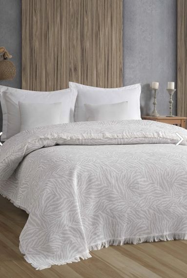 ZEBRA 210x240 DOUBLE BED COVER BEIGE - photo 2