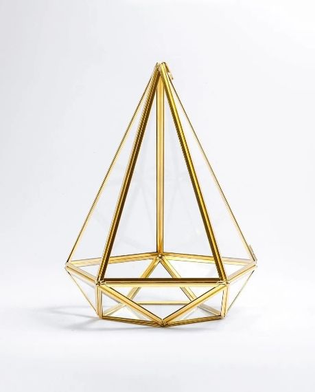 El Crea Designs Teraryum Cam Fanus Geometrik Pirinç Gold Kapaklı Çikolata Kutusu Dekoratif Aksesuar Modern Konsept - photo 2