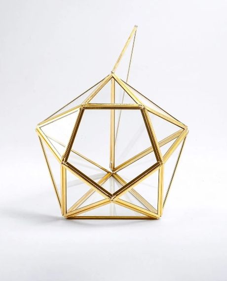 El Crea Designs Teraryum Cam Fanus Geometrik Pirinç Gold Kapaklı Çikolata Kutusu Dekoratif Aksesuar Modern Konsept - photo 4