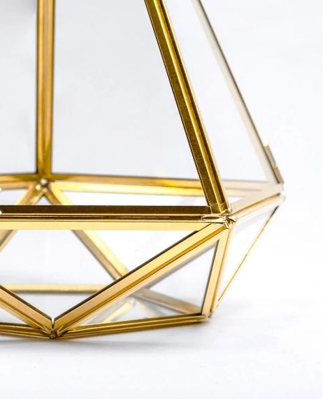 El Crea Designs Teraryum Cam Fanus Geometrik Pirinç Gold Kapaklı Çikolata Kutusu Dekoratif Aksesuar Modern Konsept - photo 5