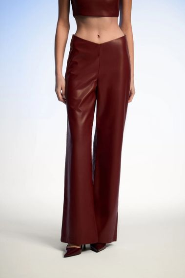 Velvet Burgundy Pants - fotoğraf 2