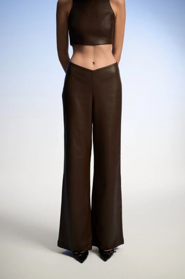 Velvet Brown Pants - fotoğraf 2
