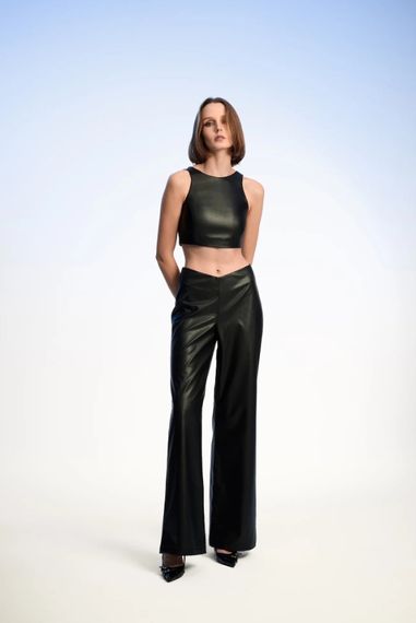 Velvet Black Pants - fotoğraf 2