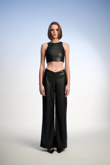 Velvet Black Pants - fotoğraf 1
