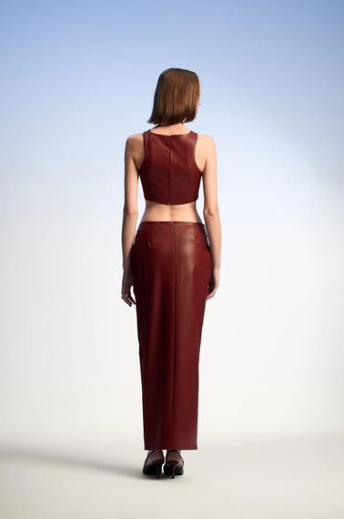 Viola Burgundy Midi Skirt - صورة 3