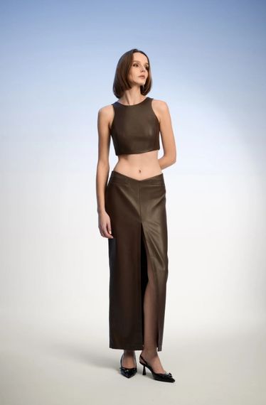 Viola Brown Midi Skirt - صورة 1