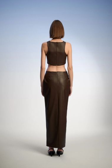 Viola Brown Midi Skirt - صورة 3
