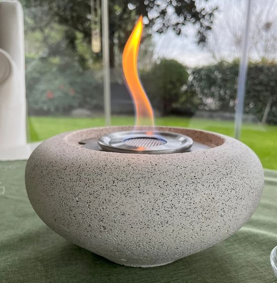 Perla Bacasız Terrazzo Masaüstü Bioethanol Şömine - fotoğraf 2