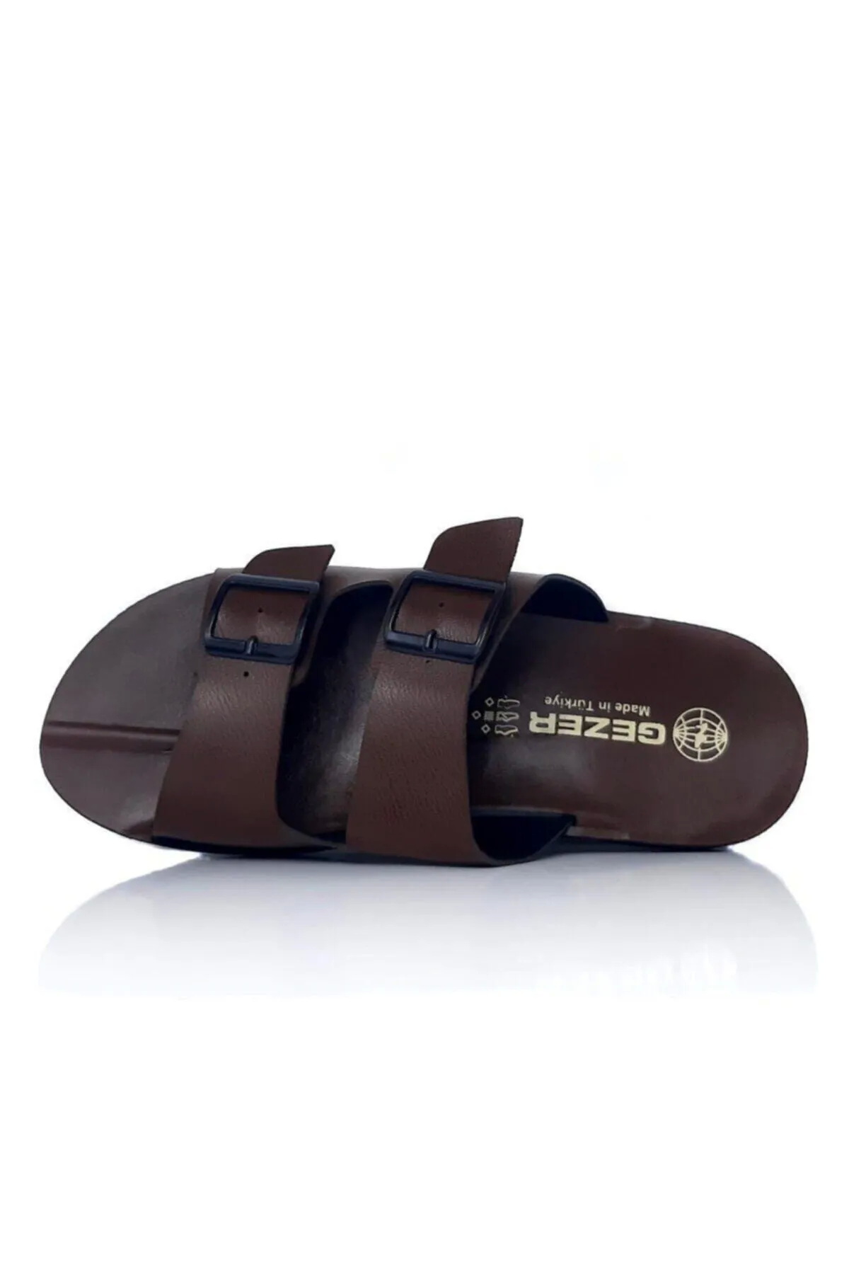 Buy Gezer Men s Buckled Slippers Leather Brown online store of